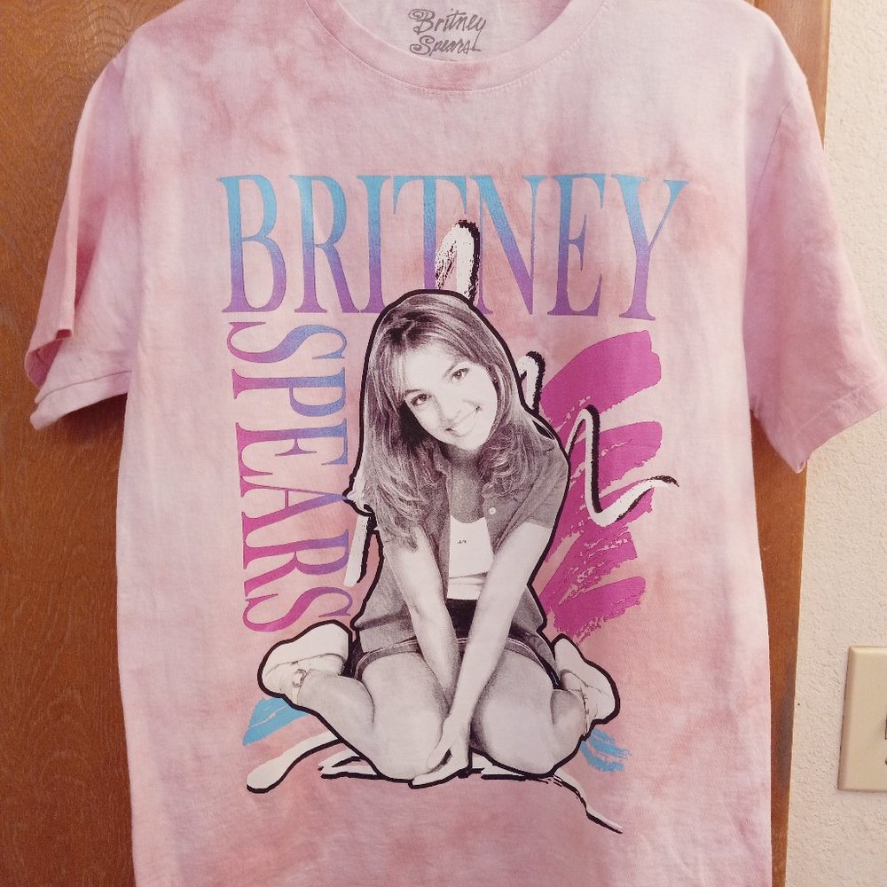 New Britney Spears Pink Tie Dye Graphic T Shirt